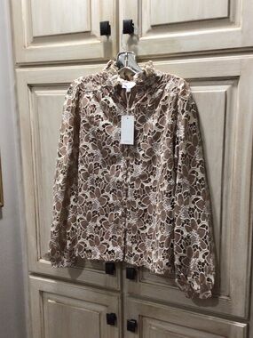 LoveLO Beige and Cream Lace Blouse